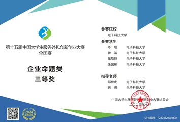 Service Outsourcing Competition · National Third Prize